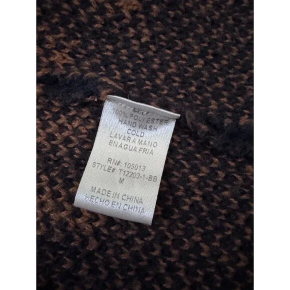 BALTIC BORN Hays Oversized Cardigan Knit Sweater Sz Medium Navy & Camel